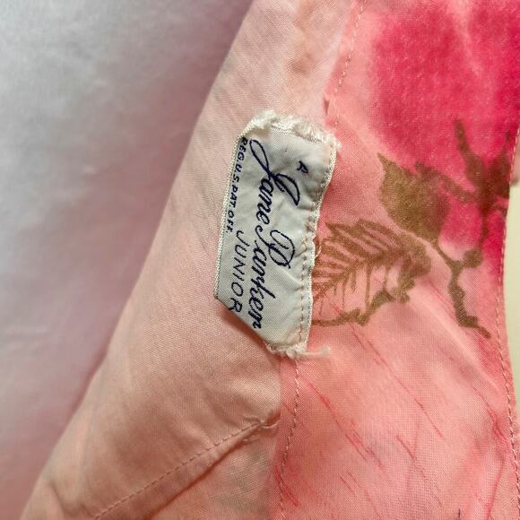 SOLD SOLD SOLD 1950s Jane Parker Vintage Pink Floral Bow Betty Dress - Picture 10 of 12